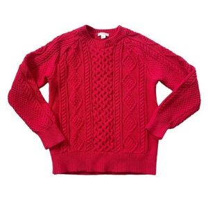 Jcrew crewcuts new Red Cable Knit Sweater boy sz 12